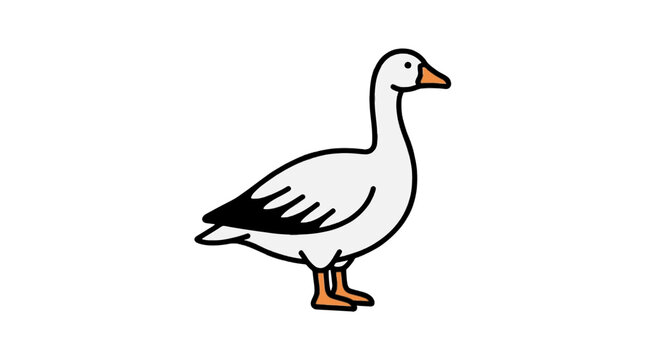 Snow goose flat vector icon