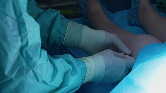 Skilled surgeon in sterile gloves and scrubs carefully administering a platelet-rich plasma (prp) injection into a patient's ankle joint for regenerative therapy in an operating room