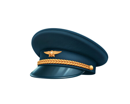 cap with golden eagle badge and braided cord