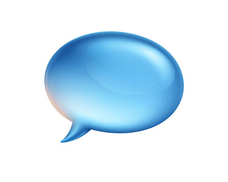 Shiny, cartoon-style speech bubble