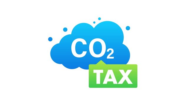 Carbon dioxide emission tax animated icon