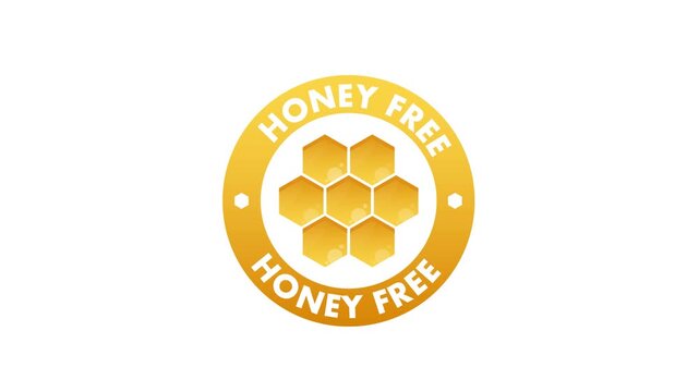 Honey free product label animation icon