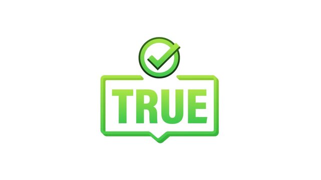 Animated true and false speech bubble icons