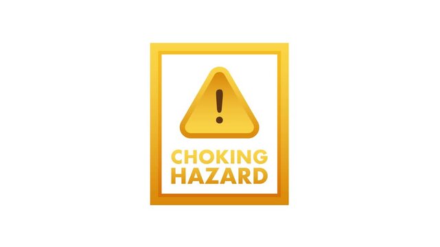 Choking hazard warning signs animation pack