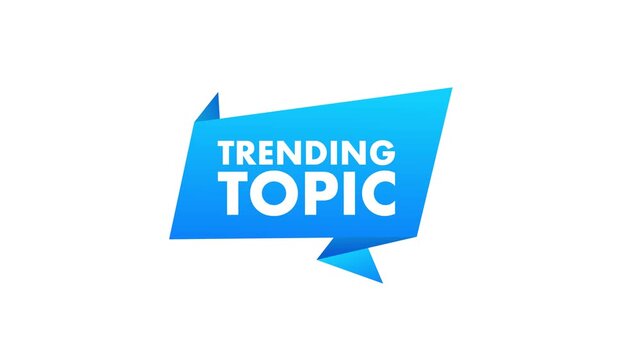 Trending topic blue banner animated element