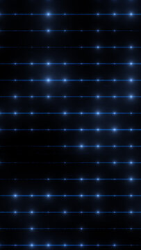 Horizontal blue light lines with glowing points on a dark background, suggesting digital data transmission and network technology.