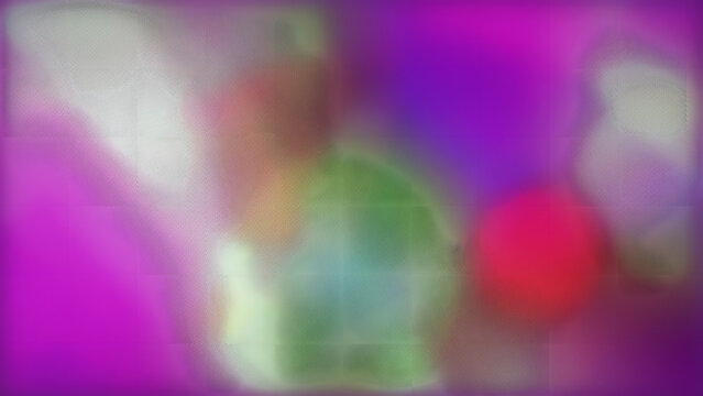 Abstract digital art background with vibrant gradients of purple, green, and red featuring a soft halftone dot pattern texture