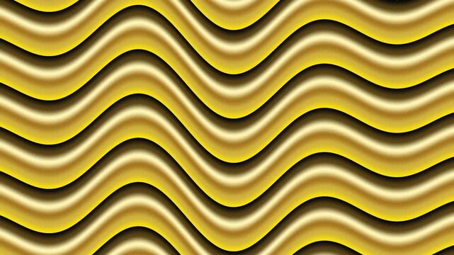 Golden Wavy Abstract Background Motion Graphic With Layered Curving Lines and Shading