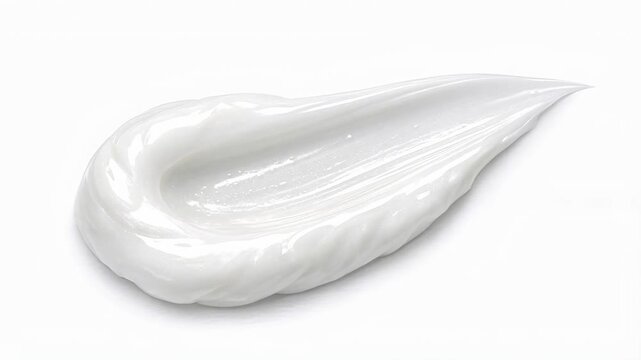Creamy White Moisturizer Lotion Spread on White Background