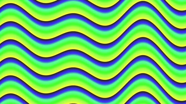 Abstract Wavy Background With Neon Green and Blue Motion Graphic Design