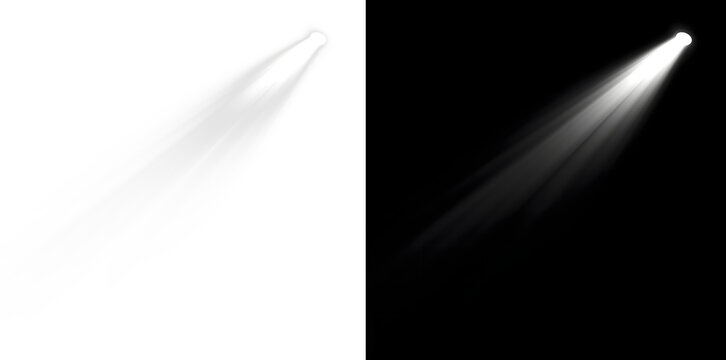 White Spotlight With Separated Rays on Transparent Background