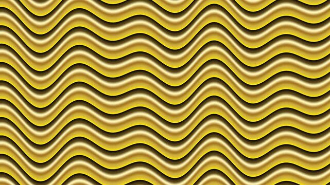 Abstract Golden Waves Moving Smoothly in Continuous Motion Background Loop