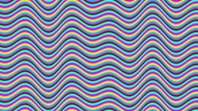 Abstract Neon Wavy Lines Background With Colorful Flowing Stripes and Smooth Motion