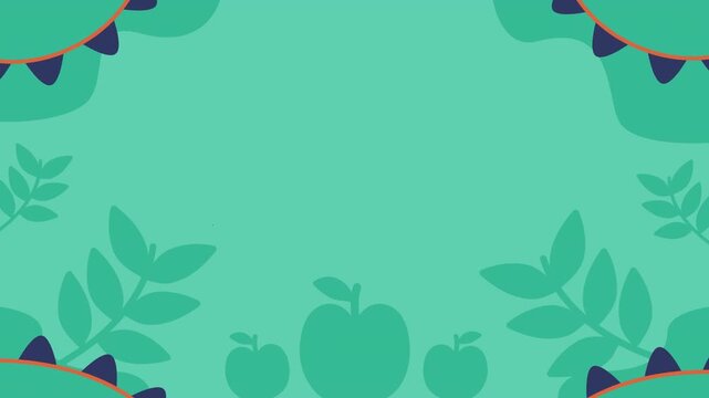 Minimalist fruit and leaves pattern animated background