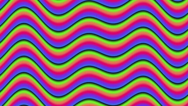 Abstract Colorful Wavy Lines Animation Seamless Loop Motion Background With Vibrant Gradient Colors