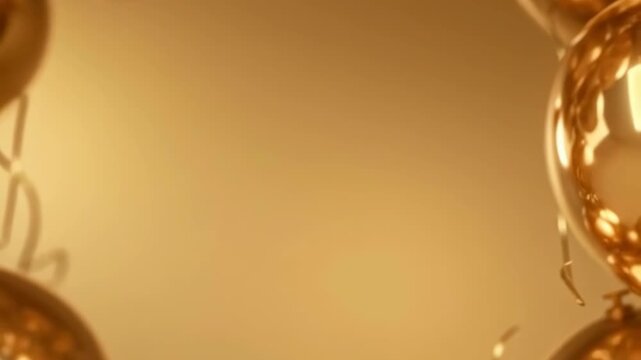 Shiny Gold Balloons with Copy Space for Celebration