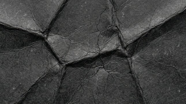 Cracked slate rock surface displays a fractured dark gray texture with visible geological formations stone geology grayish geologic formation mineral sedimentary sediment earth landform terrain