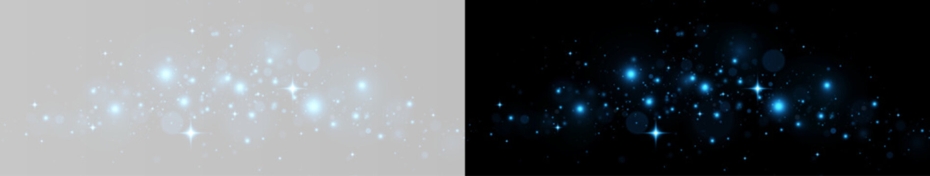 Glittering particles, sparkling sparks, and shimmering dust.
