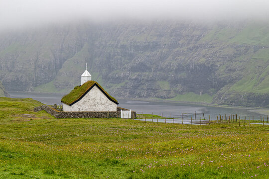 Funningur Church in the Mist