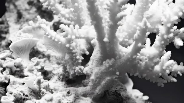 Macro Detail of White Textured Coral Structure