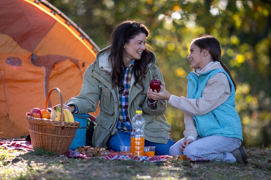 Familiy enjoying picnic in the park