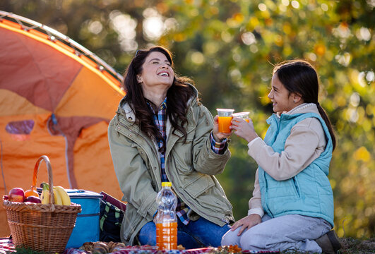 Familiy enjoying picnic in the park