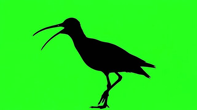 African whimbrel bird standing alert on sandy coastal shore with natural light and open sky