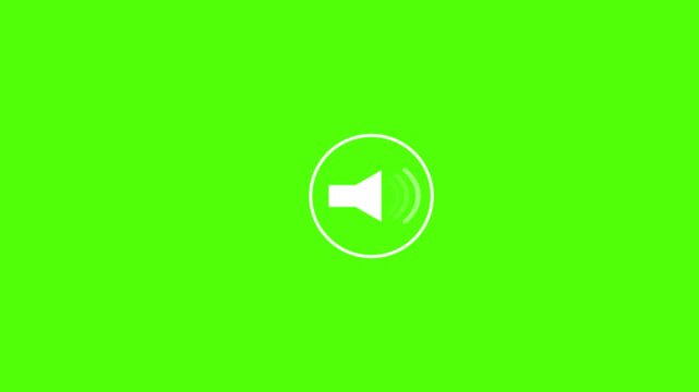 White speaker icon with sound waves on black background minimalist audio symbol graphic design 4k