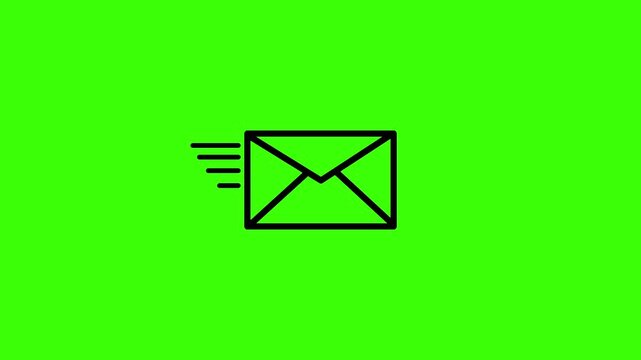 Mail email message sending envelope icon animation 4k video