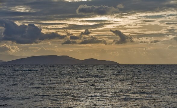 Dramatic Seascape off Artemida coast toward Evia, East Attica, Greece