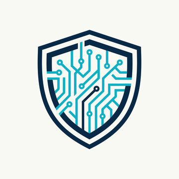 Digital Shield Security Logo Technology Circuitry Protection Concept