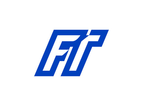 Dynamic Blue FT Logo Emblem Representing Innovation And Progress