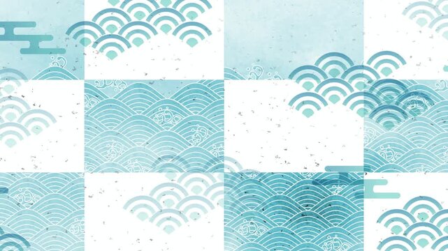 Traditional Japanese Blue Pattern 4K