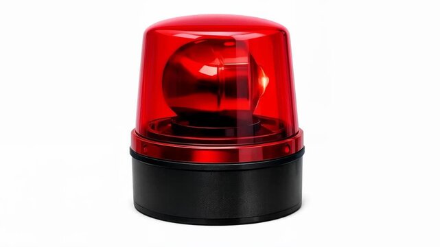 Industrial Warning Beacon with Rotating Red Light