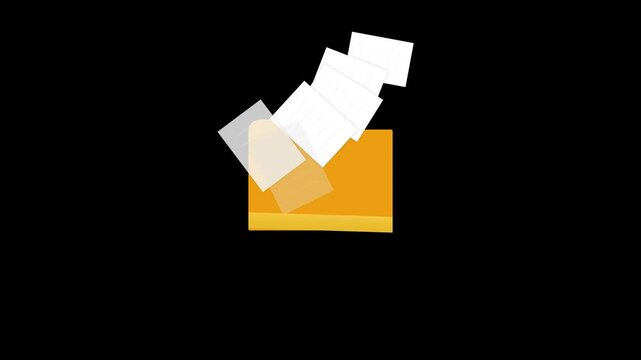 Orange and yellow digital folder icon representing computer file management on black background