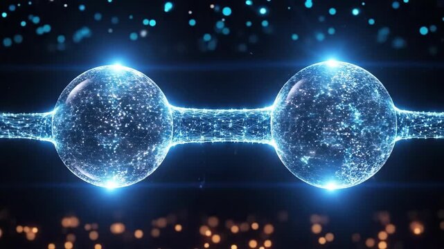 Futuristic digital sphere with glowing networks and abstract energy patterns