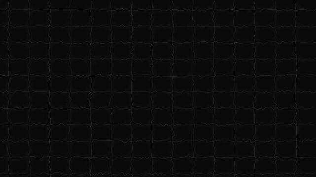 Animated black grid surface with glowing white wireframe lines, smooth perspective motion , science, engineering and infographic projects, 4k creates a modern digital landscape