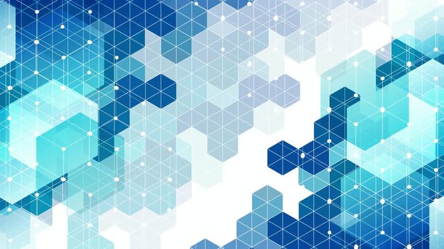 Abstract geometric blue technology pattern 4K