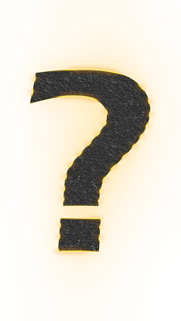 8K luxury dark textured question mark overlay with golden glowing border and transparent background for design and video