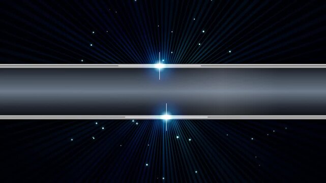 Abstract Metallic Chrome Prism & Volumetric Blue Rays Loop Seamless...