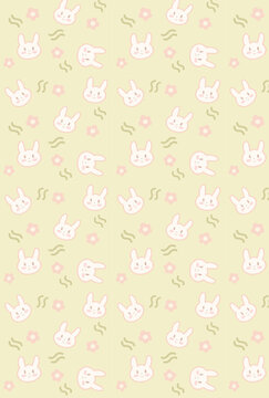Seamless cute bunny pattern 