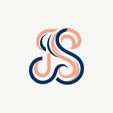 Elegant Intertwined Monogram JS Logo Design For Branding