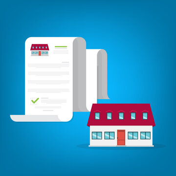 Real Estate Contract Document with Residential House