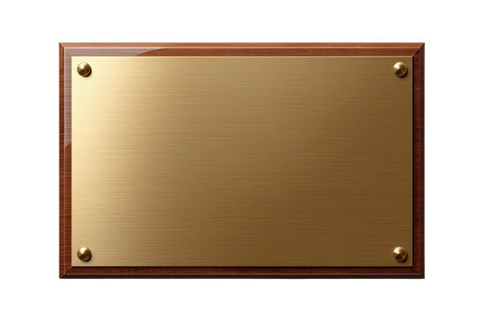 Brushed gold rectangular wall plaque