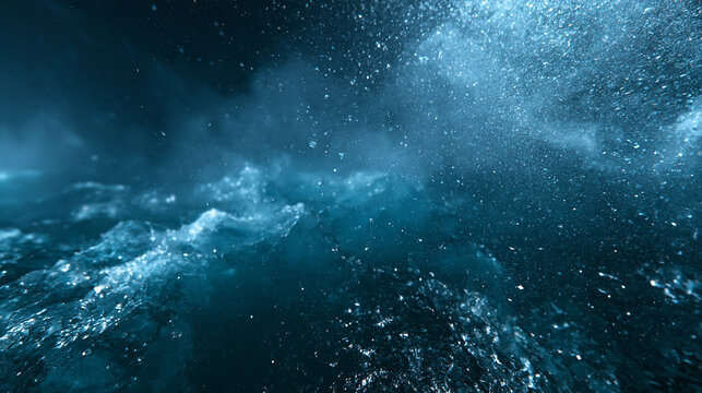 Underwater Turbulent Ocean Waves with Bubbles and Splash