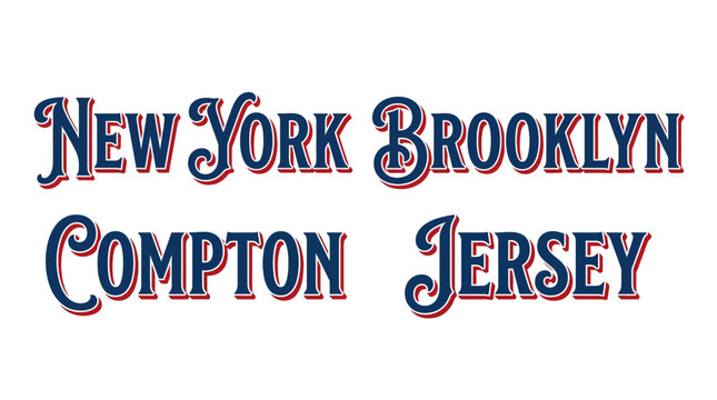 Retro Typography Designs Featuring Iconic City Names For Graphic Design