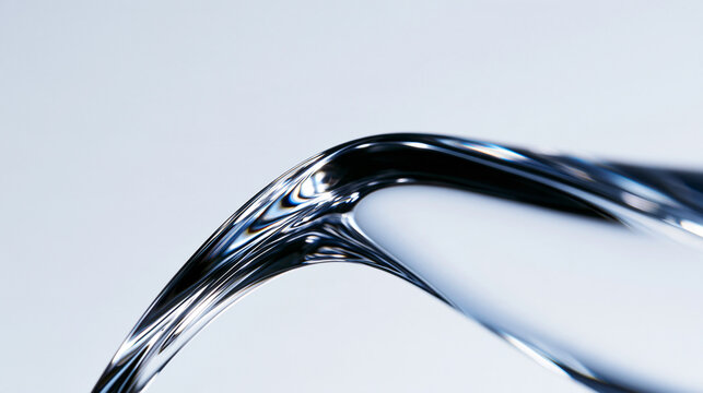 Abstract Liquid Chrome Wave with Smooth Reflections