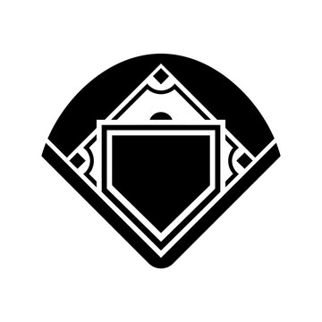 Iconic Baseball Field Home Plate And Diamond Graphic Design