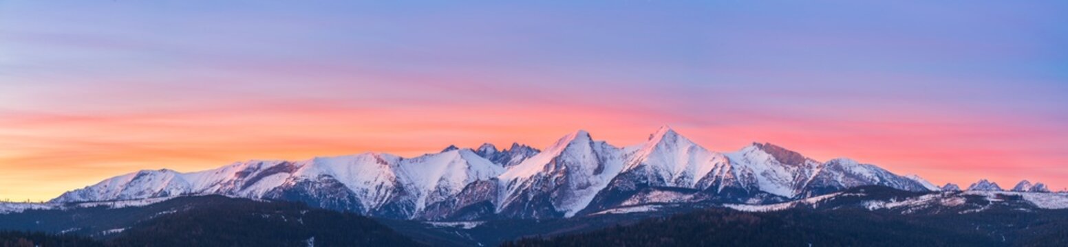 Tatras mounains at sunrise in Poland