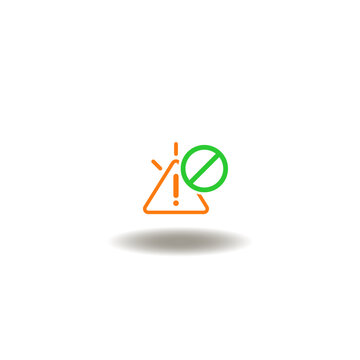 Vector illustration of attention sign and stop or prohibition symbol. Icon of mistakes to avoid.